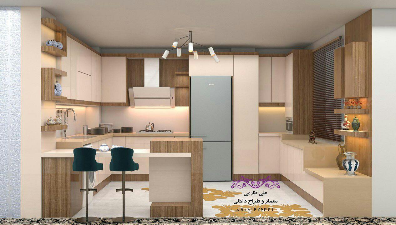 طراحی و اجرای کابینت آشپزخانه ام دی اف و وکیوم